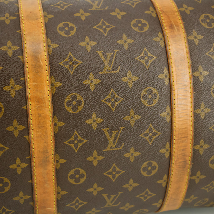 Louis Vuitton Monogram Canvas Brown Keepall Boston Bag #9432