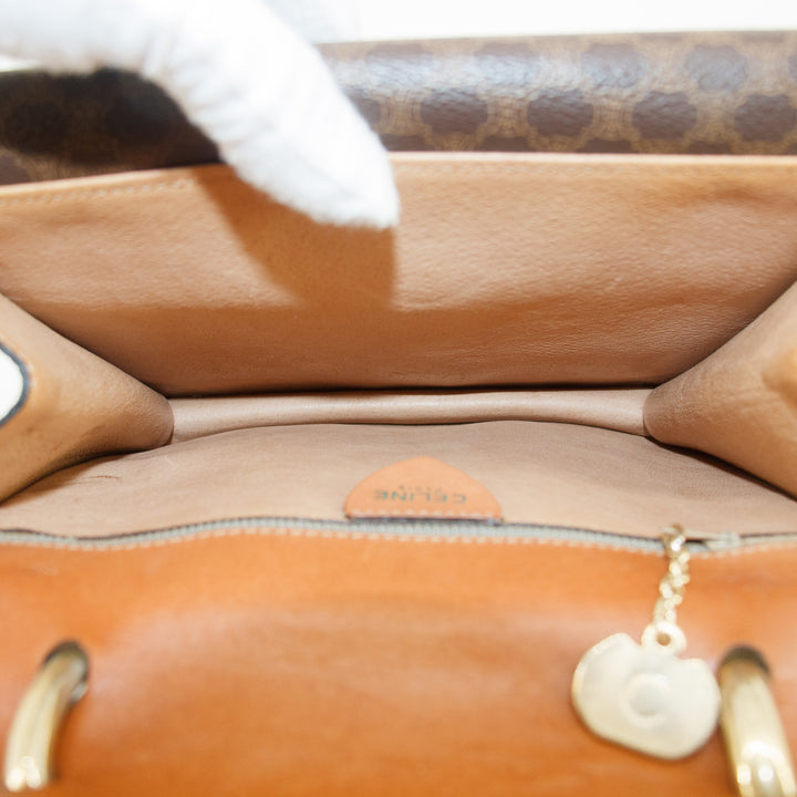 Celine Macadam Brown PVC x Leather One Handle Tote Bag #9448