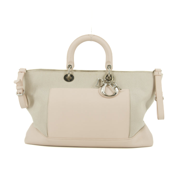 Christian Dior Ivory Canvas x Leather 2WAY Tote Bag #9994