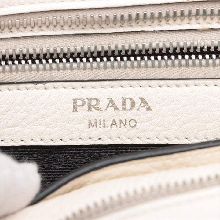 Prada Vitello Phenix Leather Tote Bag Bianco