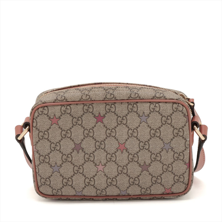 Gucci GG Supreme Stars Small Shoulder bag Beige x Pink #2500