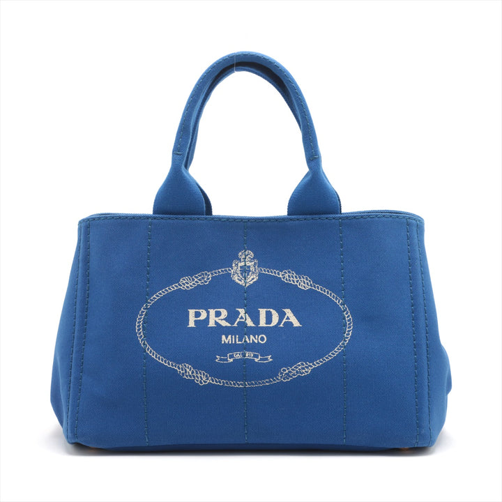 Prada Canapa Logo Tote Blue Medium #2503