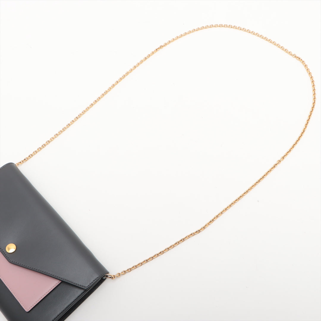 Celine Large Colorblock Pocket Envelope Wallet On A Chain Grey/Pink -SKU #2604