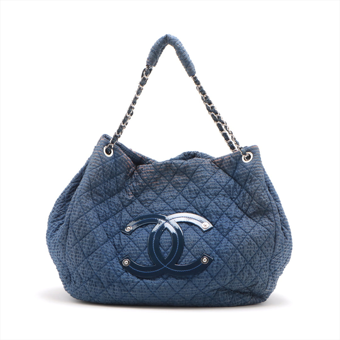 Chanel Matelasse Nylon Patent Quilred CC Accordian Coco Mark Shoudler Bag 13 Series #2878