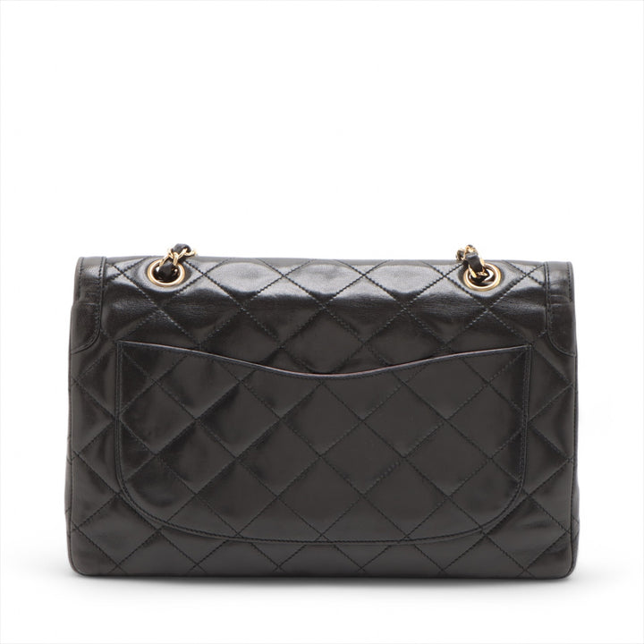 Chanel Matelasse Lambskin Double Flap Double Chain Black Shoulder Bag 3 Series #3747