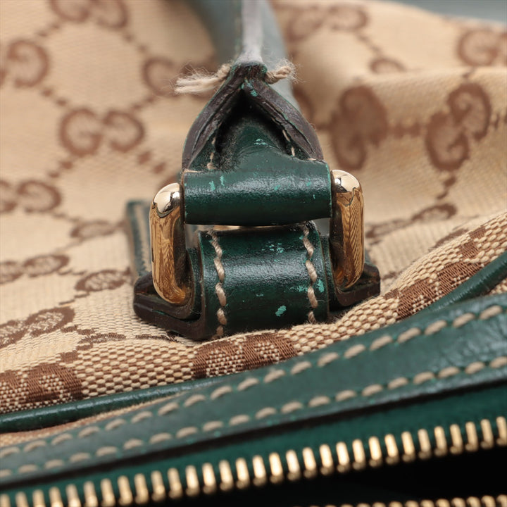 Gucci GG Canvas Green Horsebit Shoulder Bag #2151