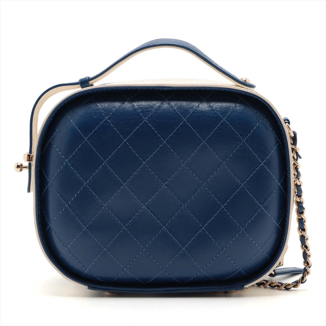 Chanel Matelasse Leather 2 Way Shoulder Bag Blue x White Gold Metal Fittings 27149464 -SKU #2347