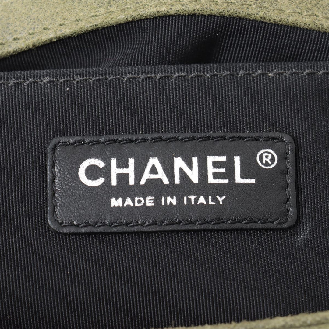 Chanel Celtic Boy 25 Flap Chesterfield Green Gunmetal Shoulder Bag #3745