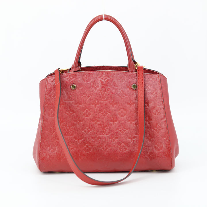 Louis Vuitton Red Montaigne Monogram Empreinte Crossbody Bag #913