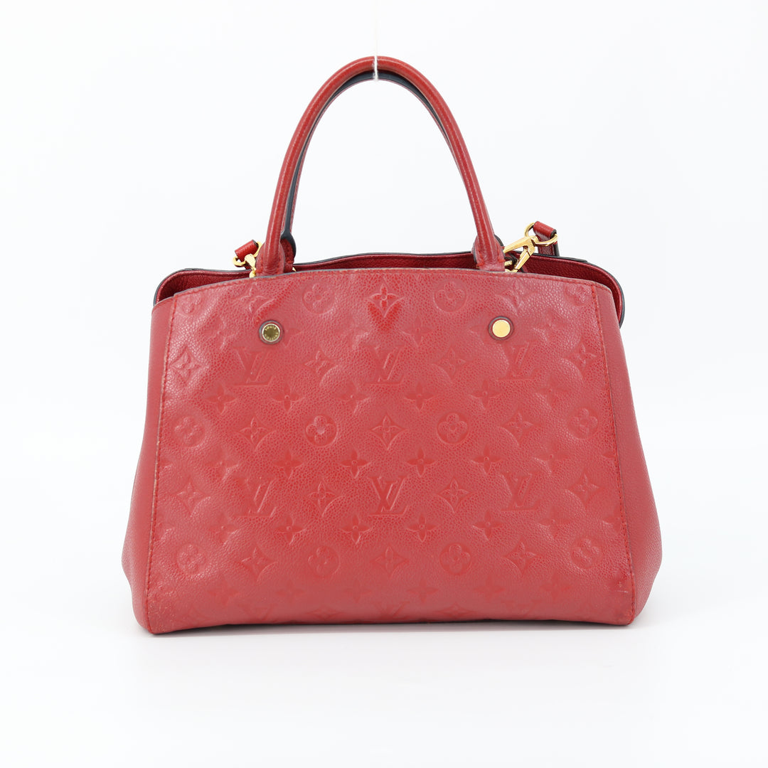 Louis Vuitton Red Montaigne Monogram Empreinte Crossbody Bag #913