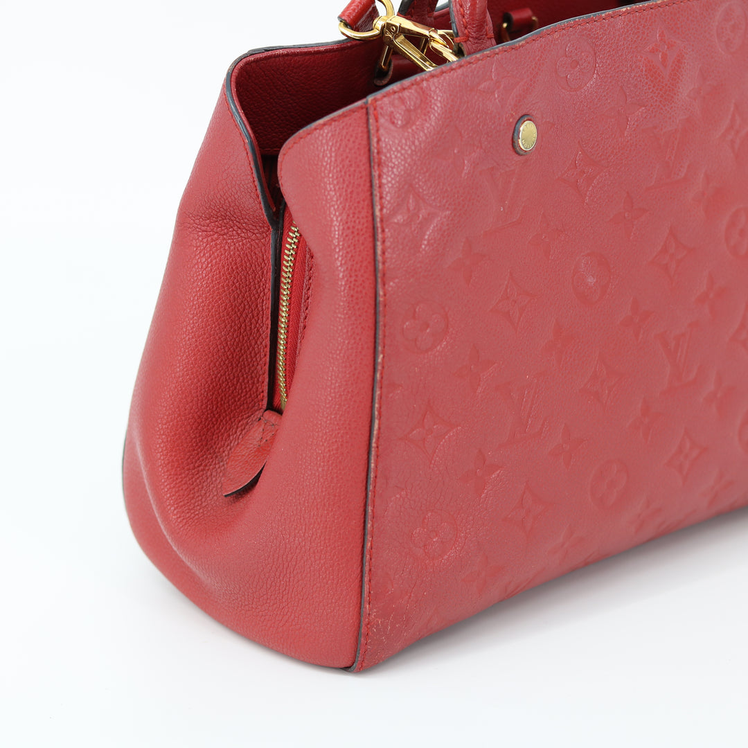 Louis Vuitton Red Montaigne Monogram Empreinte Crossbody Bag #913