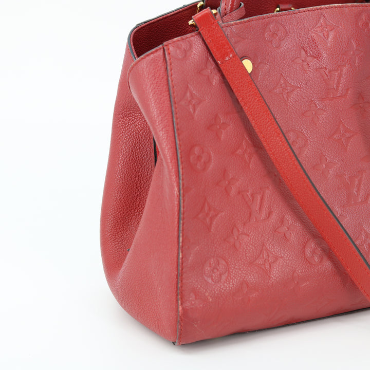 Louis Vuitton Red Montaigne Monogram Empreinte Crossbody Bag #913