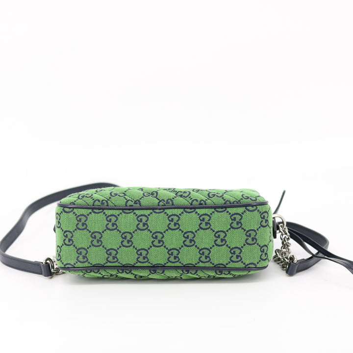 Gucci Green Canvas Marmont Camera Crossbody Bag