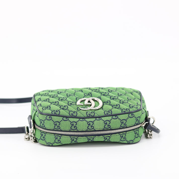 Gucci Green Canvas Marmont Camera Crossbody Bag