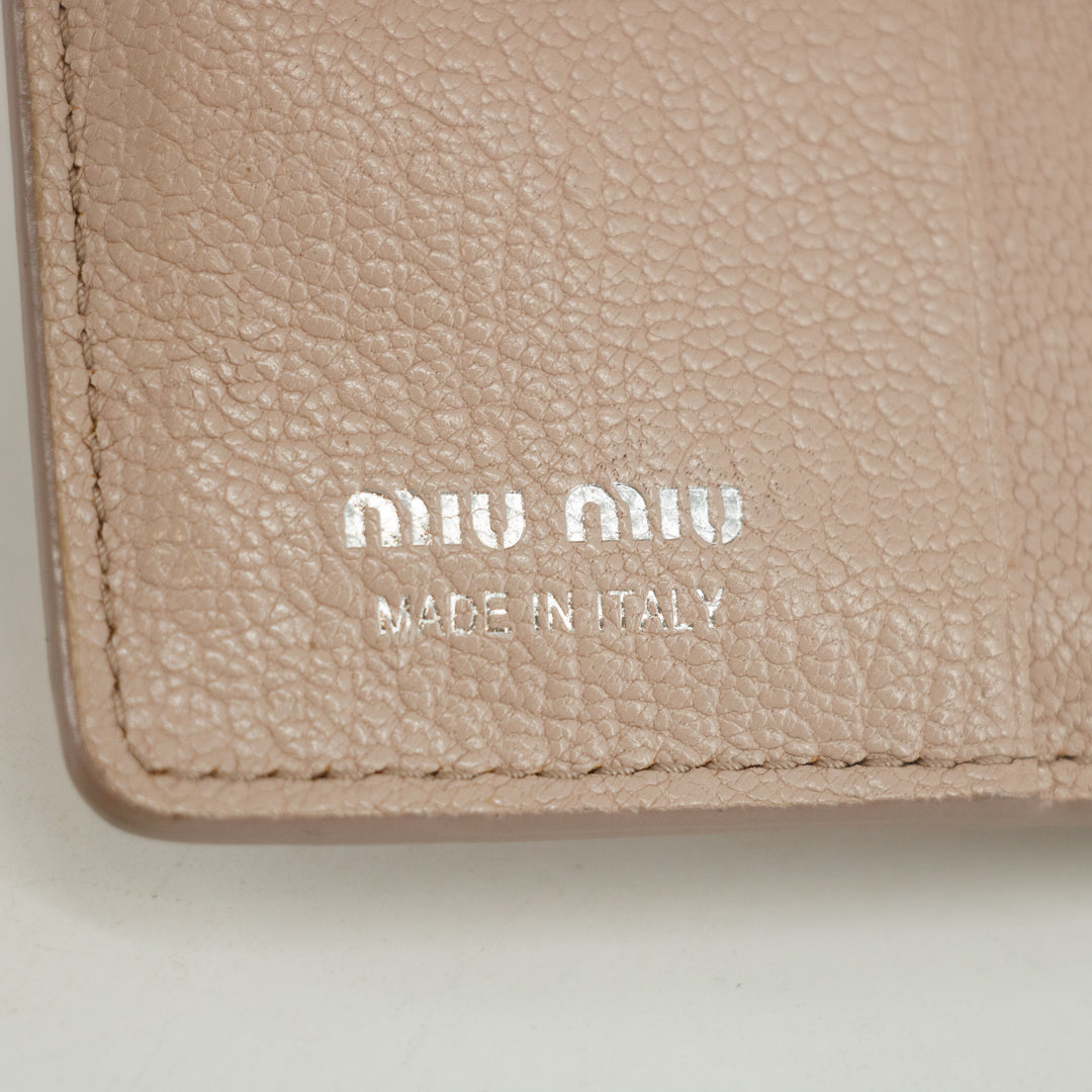 Miu Miu Pink Leather Compact Wallet #3037