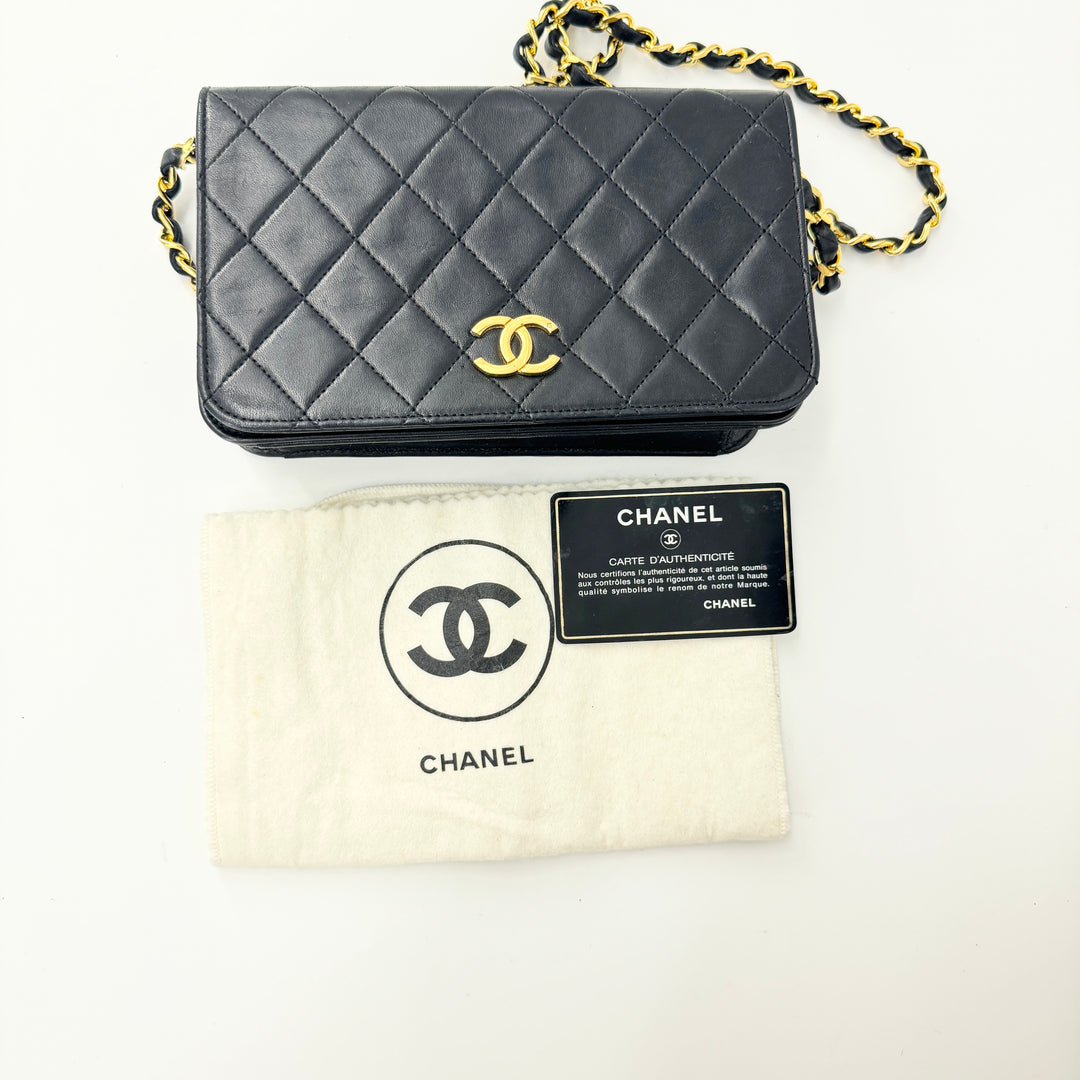 Chanel Black Quilted Lambskin Matelasse Mini Chain Bag