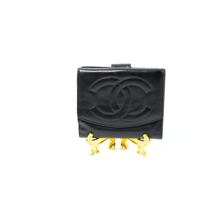 Chanel Black Leather Bifold Wallet