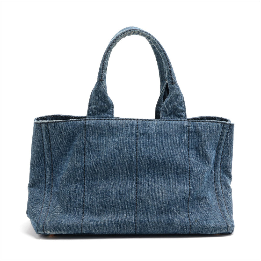 Prada Denim Blue Canapa Logo Tote