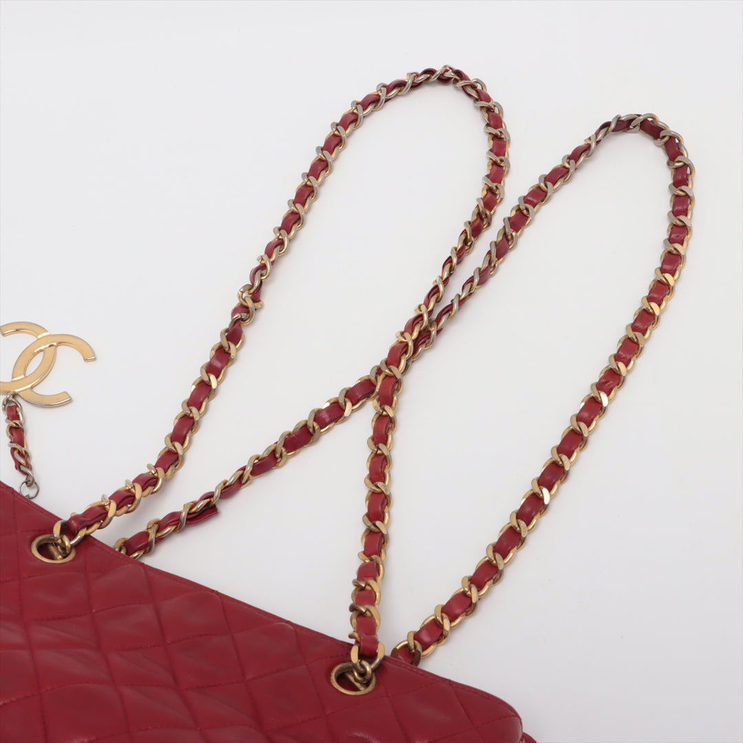 Chanel Matelasse Lambskin Chain Shoulder Bag Red Gold Metal Fittings 1328599 #1737