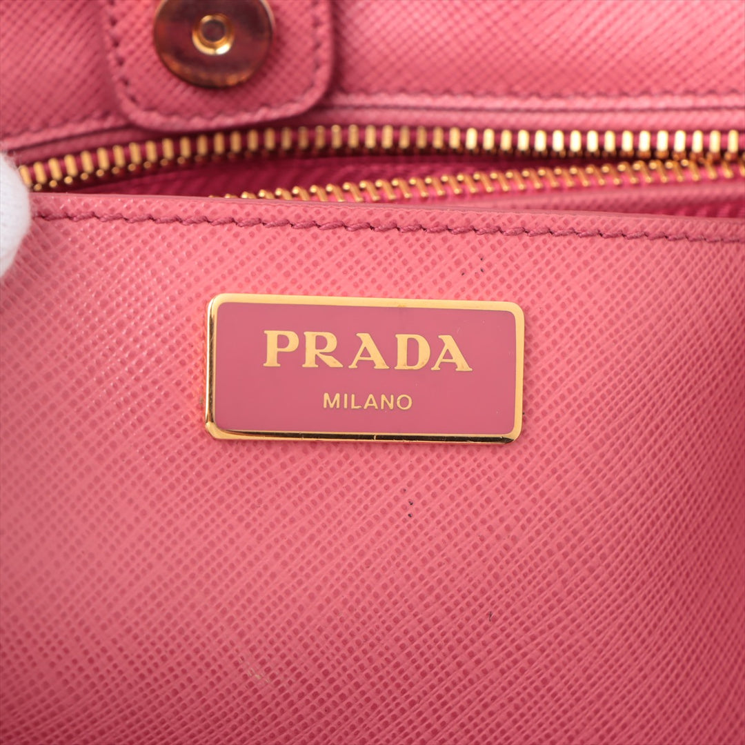 Prada Saffiano Galeria Leather Pink Tote Bag-#1940