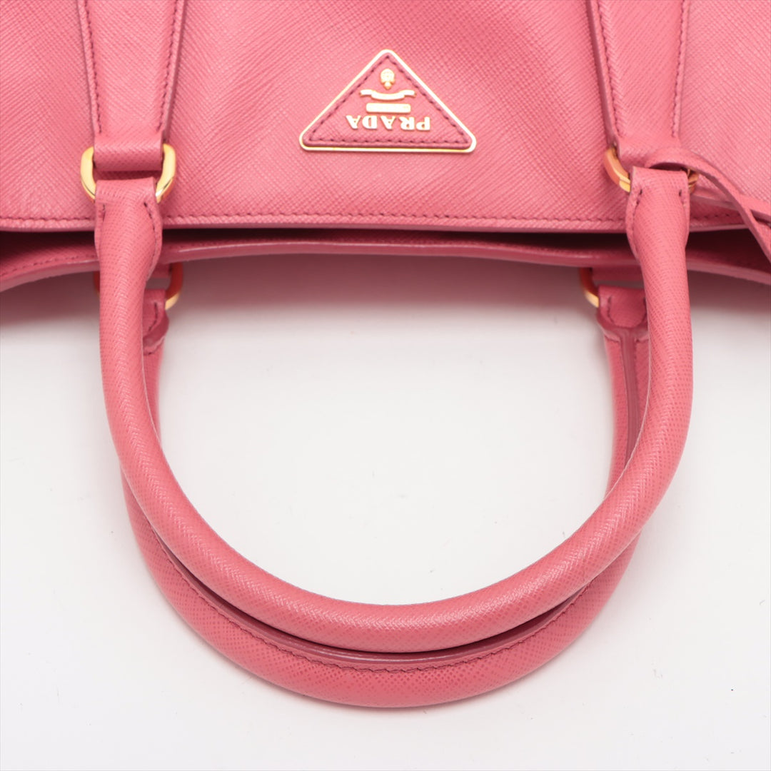 Prada Saffiano Galeria Leather Pink Tote Bag-#1940