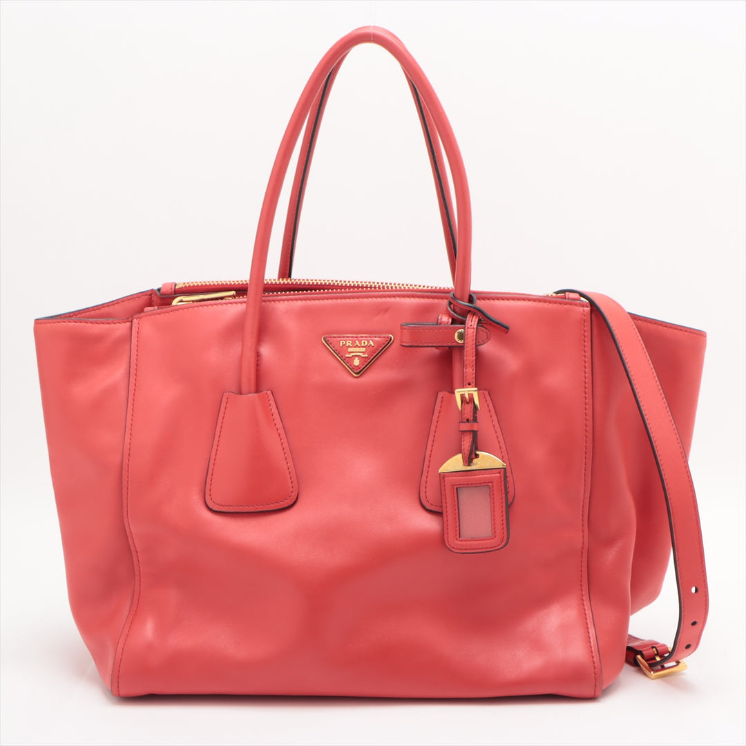 Prada 2 Way Vitello Twin Pocket Calf Tote Bag #1939