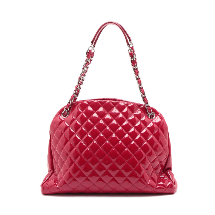 Chanel Matelasse Patent Leather Chain Tote Bag Red Silver Metal Fittings 15XXXXXX #1925