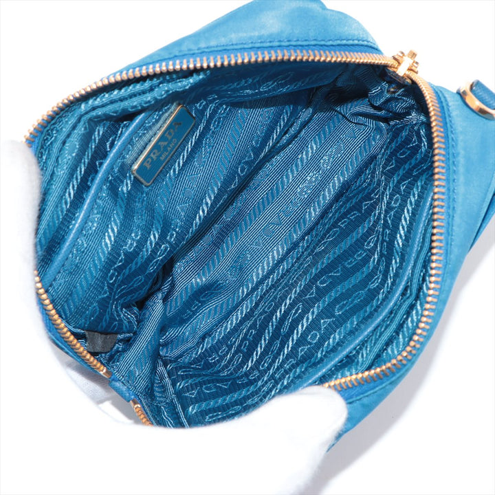 Prada Blue Nylon Tessuto Mini Bow Crossbody Bag #1934