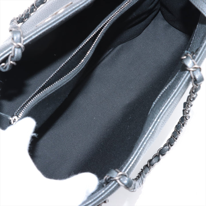 Chanel Coco Mark Caviar Skin Chain Tote Bag Black Gunmetal Fittings 22140581 #2437