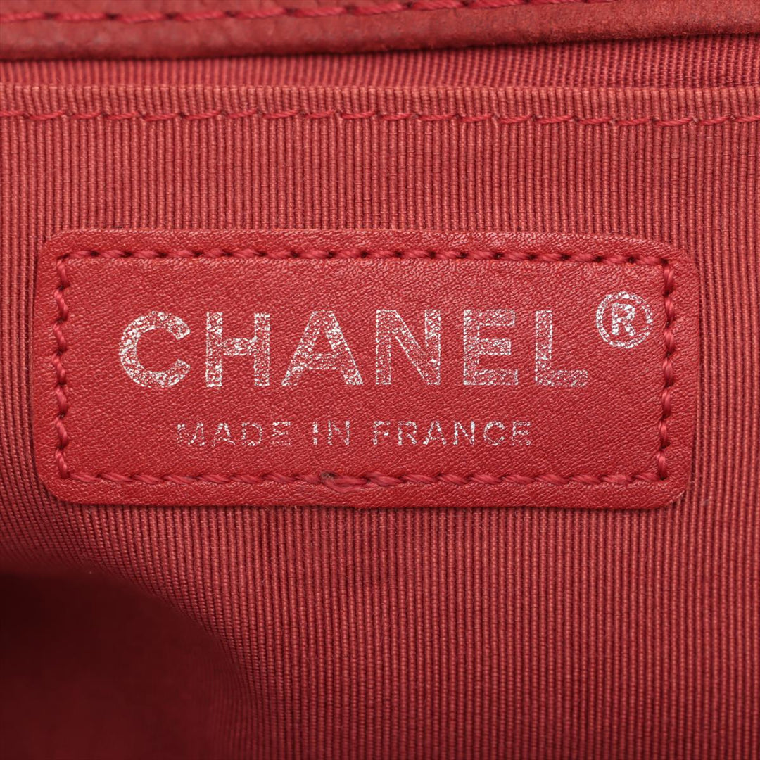 Chanel Boy 25 Caviar Skin Chain Shoulder Bag Red Gunmetal Fittings 18797144 #2434