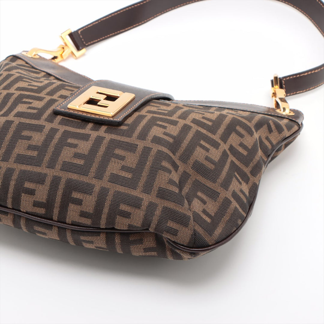 Fendi Zucca Canvas &amp; Leather Shoulder bag Brown- #2492