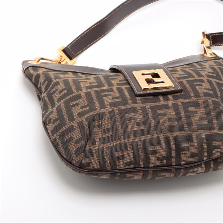 Fendi Zucca Canvas &amp; Leather Shoulder bag Brown- #2492