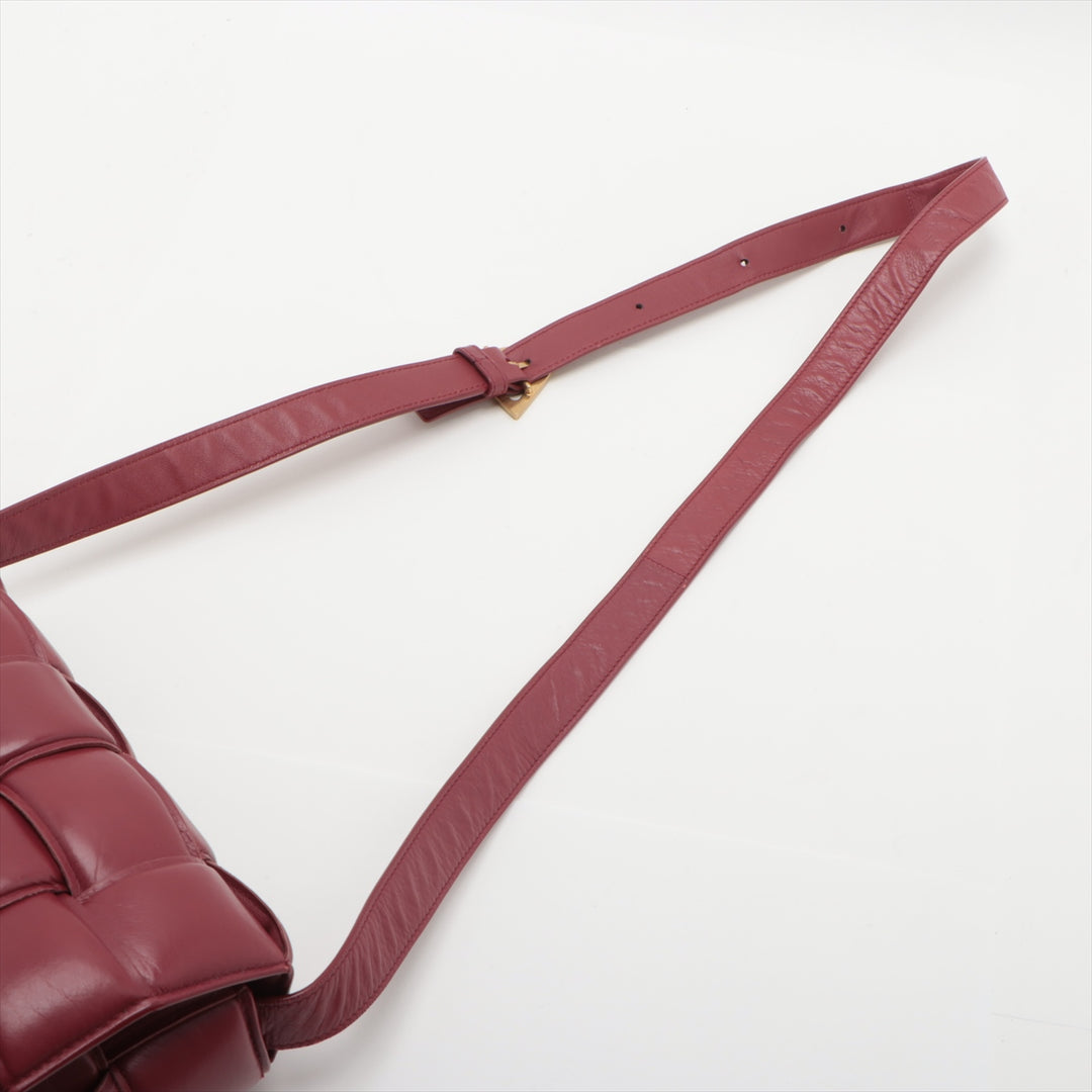 Bottega Veneta Padded Cassette Maxi Intrecciato Leather Shoulder Bag Bordeaux  #2524