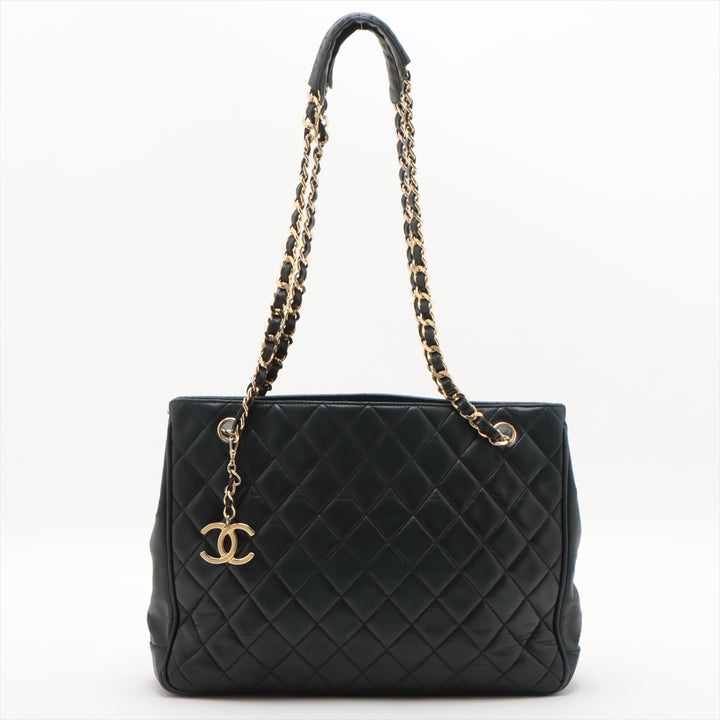 Chanel Matelasse Lambskin Timeless Shopping Tote Bag Black Gold Metal Fittings 1 Series  #2523