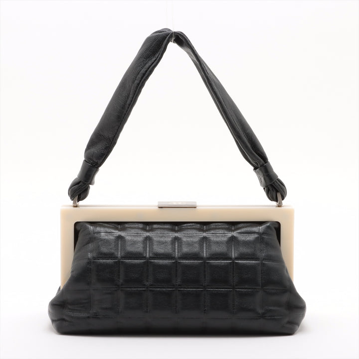 Chanel Lambskin Chocolate Bar Frame Bag Black Handbag #3276