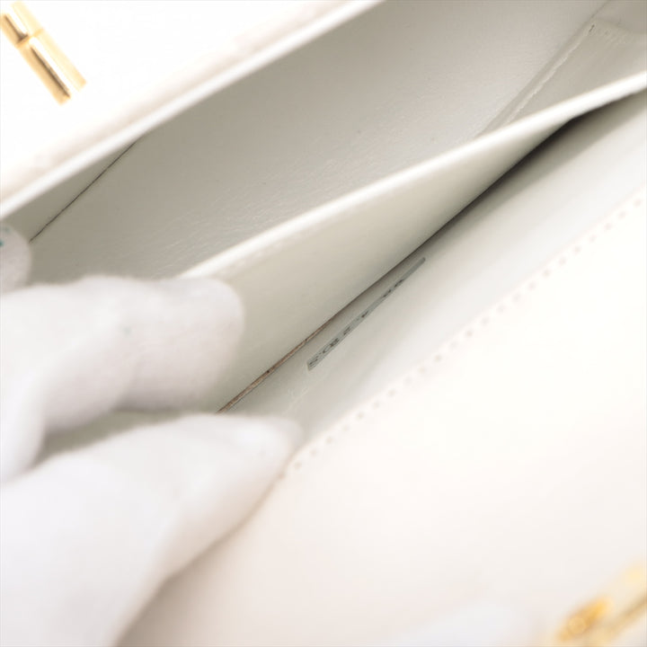 Chanel Matelasse Lambskin Single Flap Single Chain Bag White Gold Metal Fittings SKU-#3751