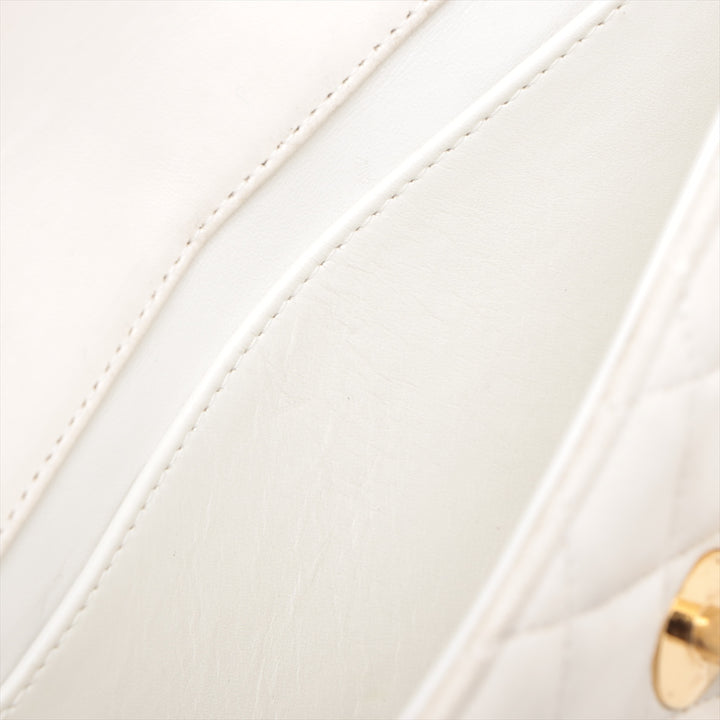 Chanel Matelasse Lambskin Single Flap Single Chain Bag White Gold Metal Fittings SKU-#3751