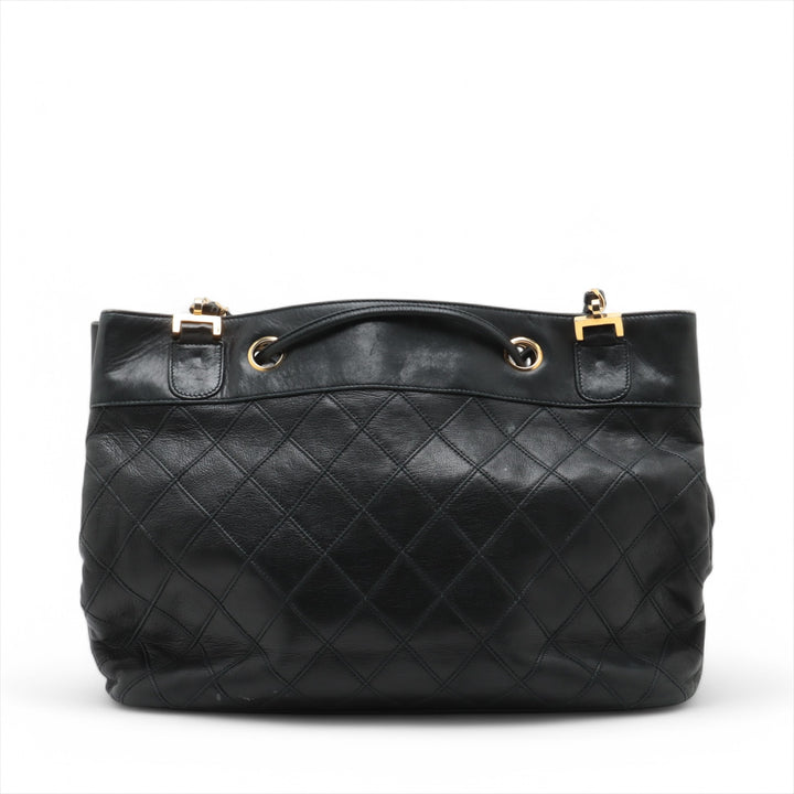 •	Chanel Lambskin Black Quilted Shoulder Bag 0 Series #3752