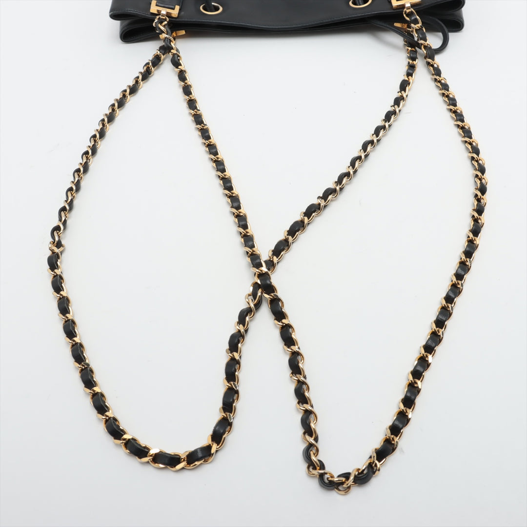 •	Chanel Lambskin Black Quilted Shoulder Bag 0 Series #3752