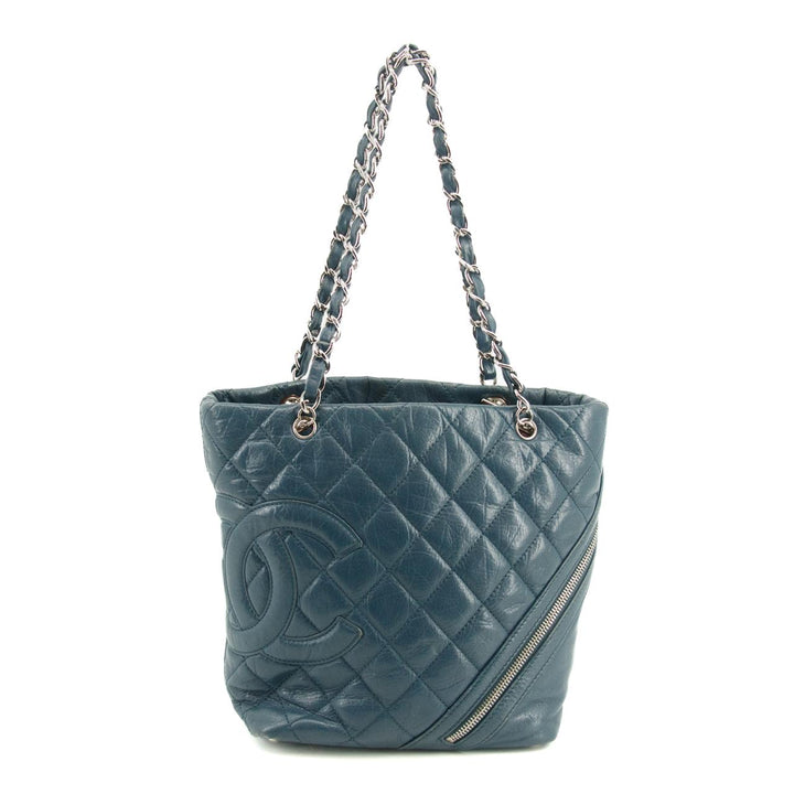 Chanel Matelasse Aged Calfskin Blue Club Shoulder Bag  #3450